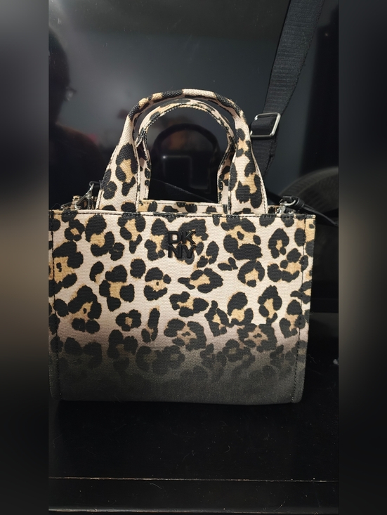Dkny Handbags - Dkny Leopard-Print Mini Tote in Beige and Black